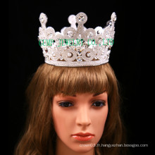 Clear Stone Tiara Big Rhinestone Full Crown for Wedding